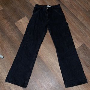 NWOT H&M baggy fit black Cargo Jean